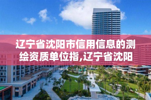 遼寧省沈陽市信用信息的測繪資質單位指,遼寧省沈陽市信用信息的測繪資質單位指哪些。