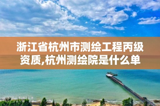 浙江省杭州市測繪工程丙級資質,杭州測繪院是什么單位