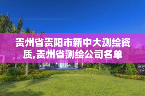 貴州省貴陽市新中大測繪資質,貴州省測繪公司名單