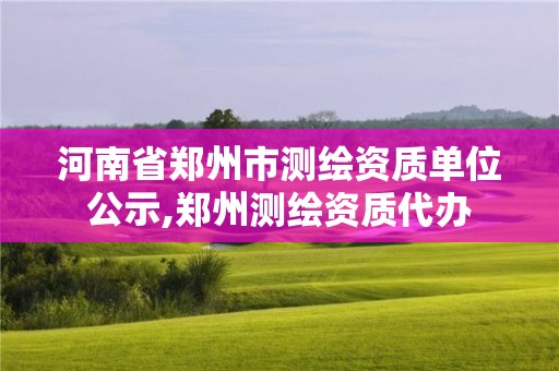 河南省鄭州市測繪資質單位公示,鄭州測繪資質代辦