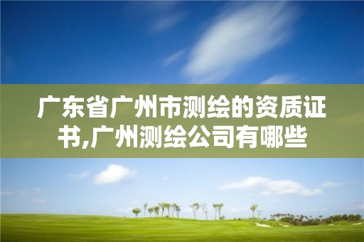 廣東省廣州市測繪的資質證書,廣州測繪公司有哪些