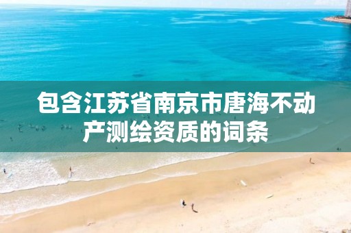 包含江蘇省南京市唐海不動產測繪資質的詞條