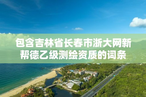 包含吉林省長春市浙大網新幫德乙級測繪資質的詞條