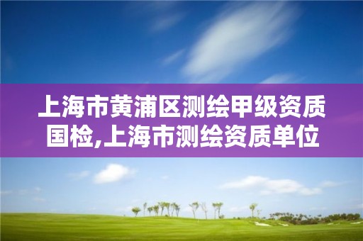 上海市黃浦區(qū)測(cè)繪甲級(jí)資質(zhì)國(guó)檢,上海市測(cè)繪資質(zhì)單位名單