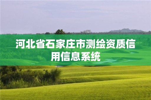 河北省石家莊市測(cè)繪資質(zhì)信用信息系統(tǒng)