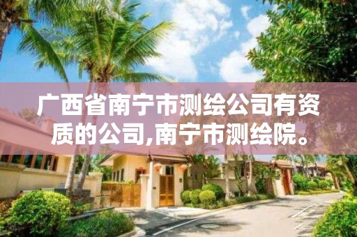 廣西省南寧市測繪公司有資質的公司,南寧市測繪院。