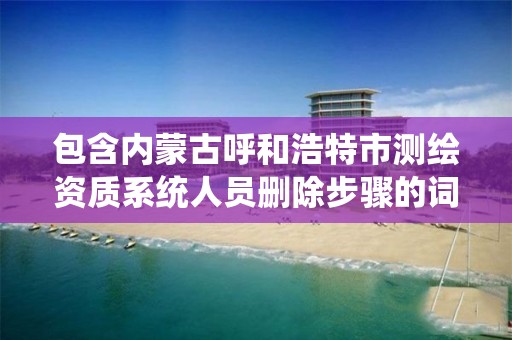 包含內蒙古呼和浩特市測繪資質系統人員刪除步驟的詞條