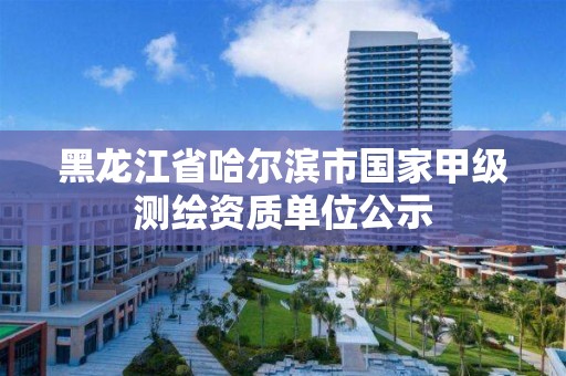 黑龍江省哈爾濱市國家甲級測繪資質單位公示