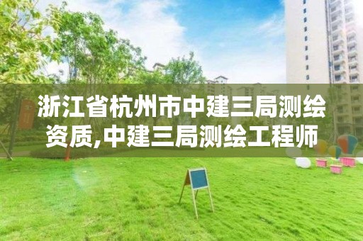 浙江省杭州市中建三局測繪資質,中建三局測繪工程師怎么樣。