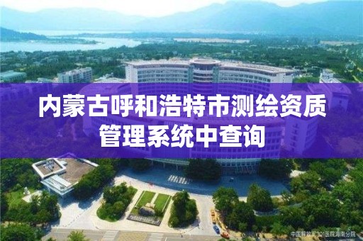 內蒙古呼和浩特市測繪資質管理系統中查詢