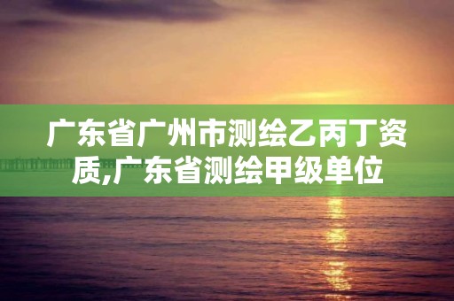 廣東省廣州市測繪乙丙丁資質,廣東省測繪甲級單位