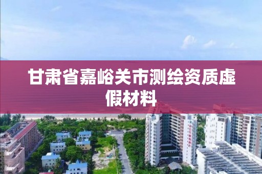 甘肅省嘉峪關市測繪資質虛假材料