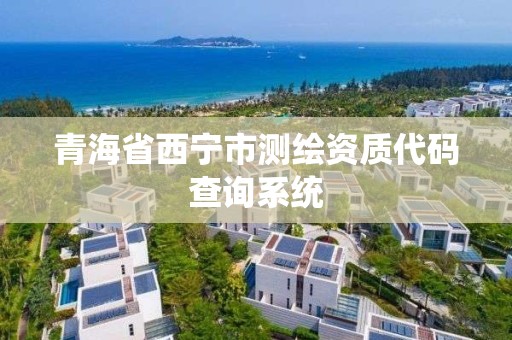 青海省西寧市測繪資質代碼查詢系統