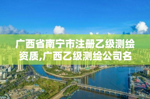 廣西省南寧市注冊(cè)乙級(jí)測(cè)繪資質(zhì),廣西乙級(jí)測(cè)繪公司名單