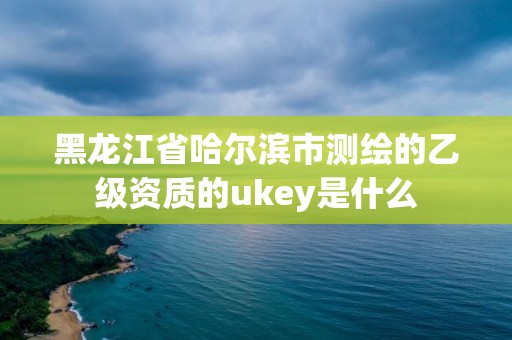 黑龍江省哈爾濱市測繪的乙級資質(zhì)的ukey是什么