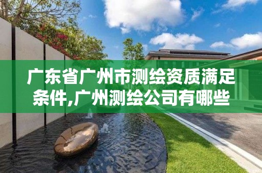 廣東省廣州市測繪資質(zhì)滿足條件,廣州測繪公司有哪些