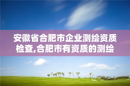 安徽省合肥市企業測繪資質檢查,合肥市有資質的測繪公司。