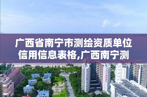 廣西省南寧市測繪資質單位信用信息表格,廣西南寧測繪局網址。