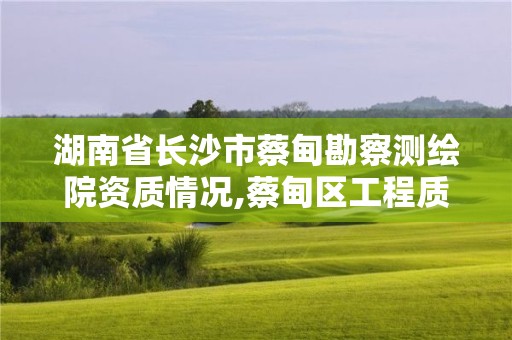 湖南省長沙市蔡甸勘察測繪院資質情況,蔡甸區工程質量檢測公司。