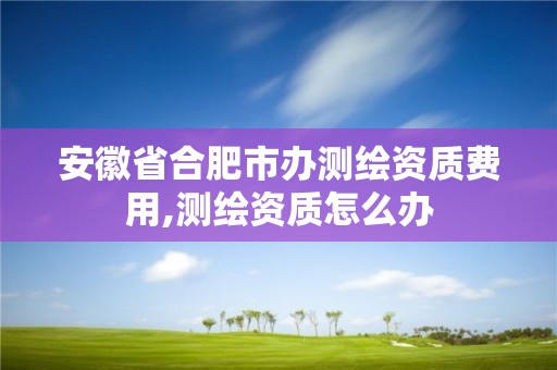 安徽省合肥市辦測繪資質(zhì)費用,測繪資質(zhì)怎么辦