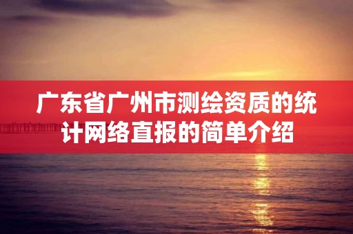 廣東省廣州市測繪資質的統計網絡直報的簡單介紹