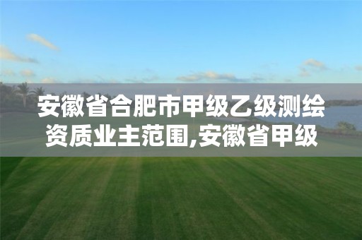 安徽省合肥市甲級乙級測繪資質業主范圍,安徽省甲級測繪資質單位