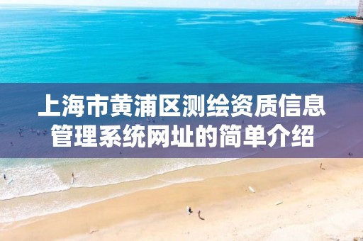 上海市黃浦區測繪資質信息管理系統網址的簡單介紹