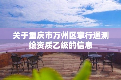 關于重慶市萬州區掌行通測繪資質乙級的信息