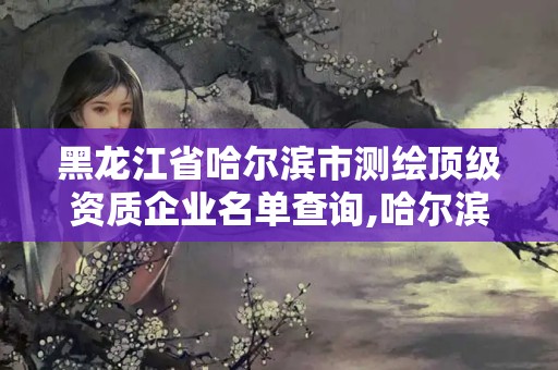 黑龍江省哈爾濱市測繪頂級資質(zhì)企業(yè)名單查詢,哈爾濱測繪學校。