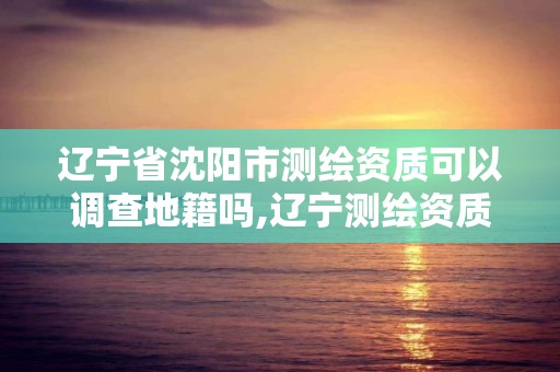 遼寧省沈陽市測繪資質可以調查地籍嗎,遼寧測繪資質單位。