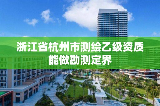 浙江省杭州市測繪乙級資質能做勘測定界