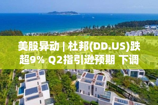 美股異動 | 杜邦(DD.US)跌超9% Q2指引遜預期 下調全年業績指引