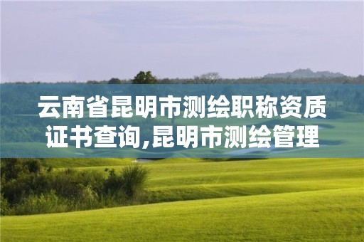 云南省昆明市測繪職稱資質證書查詢,昆明市測繪管理中心。