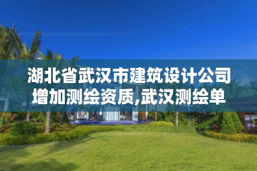 湖北省武漢市建筑設(shè)計(jì)公司增加測(cè)繪資質(zhì),武漢測(cè)繪單位。