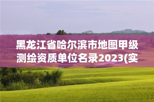 黑龍江省哈爾濱市地圖甲級(jí)測(cè)繪資質(zhì)單位名錄2023(實(shí)時(shí)/更新中)