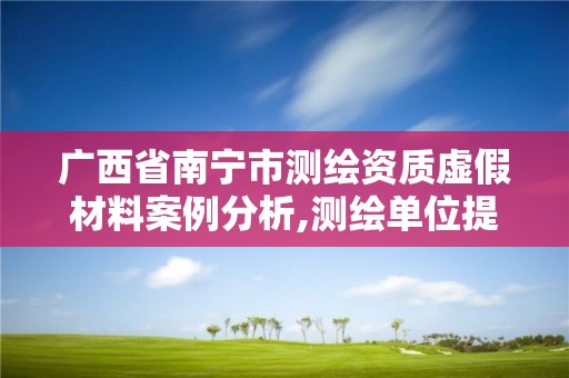 廣西省南寧市測繪資質虛假材料案例分析,測繪單位提供虛假測繪成果。