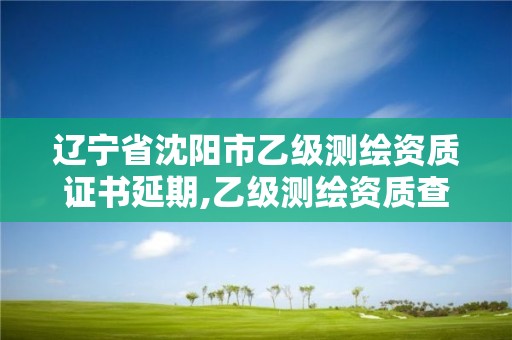 遼寧省沈陽市乙級測繪資質證書延期,乙級測繪資質查詢。