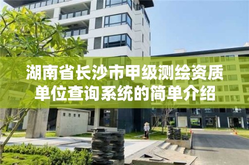 湖南省長沙市甲級測繪資質單位查詢系統的簡單介紹