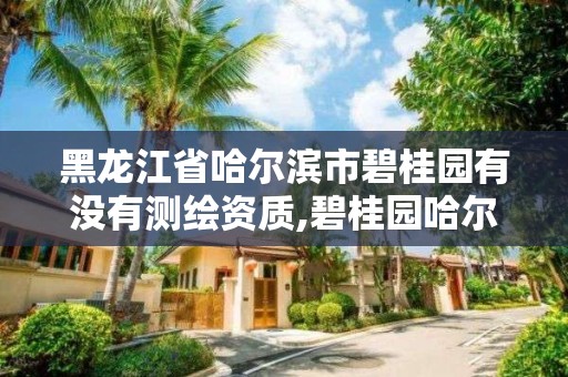 黑龍江省哈爾濱市碧桂園有沒有測繪資質(zhì),碧桂園哈爾濱分公司。