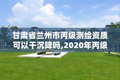 甘肅省蘭州市丙級測繪資質可以干沉降嗎,2020年丙級測繪資質會取消嗎。