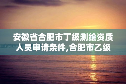 安徽省合肥市丁級測繪資質人員申請條件,合肥市乙級測繪公司。