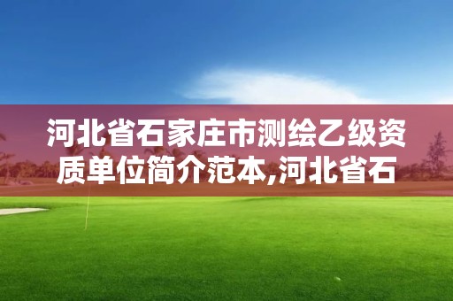 河北省石家莊市測繪乙級資質單位簡介范本,河北省石家莊市測繪乙級資質單位簡介范本圖片。