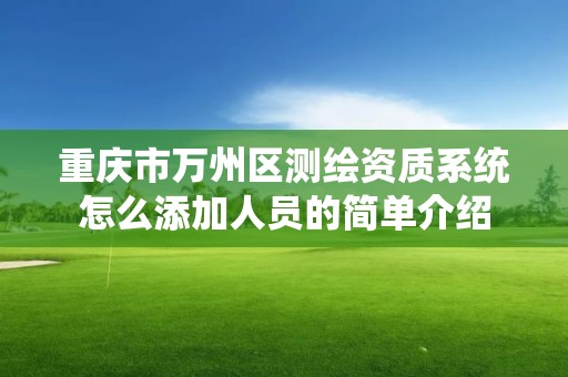 重慶市萬州區測繪資質系統怎么添加人員的簡單介紹