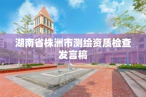 湖南省株洲市測繪資質檢查發言稿