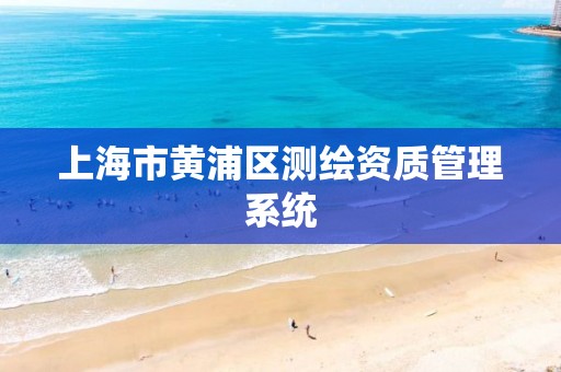 上海市黃浦區測繪資質管理系統