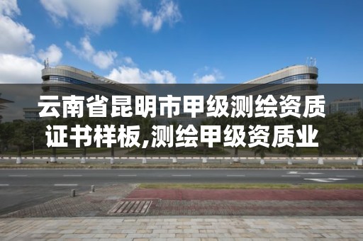 云南省昆明市甲級測繪資質證書樣板,測繪甲級資質業務范圍。