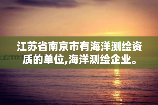 江蘇省南京市有海洋測繪資質的單位,海洋測繪企業。