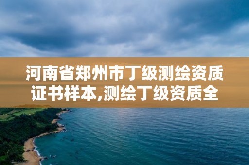 河南省鄭州市丁級測繪資質證書樣本,測繪丁級資質全套申請文件。