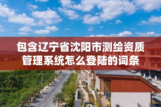 包含遼寧省沈陽市測繪資質管理系統怎么登陸的詞條