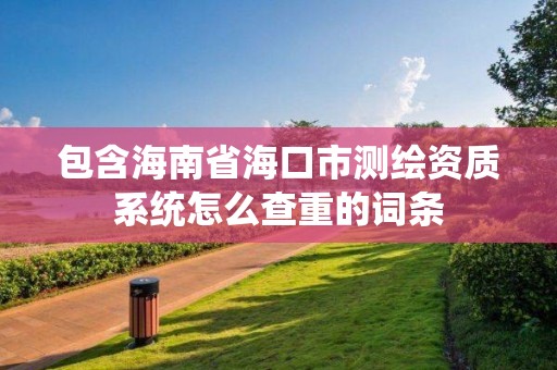 包含海南省海口市測繪資質系統怎么查重的詞條